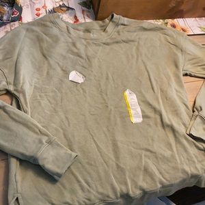 Olive  green  lightweight sweatshirt new with tag  clean no rips or tears